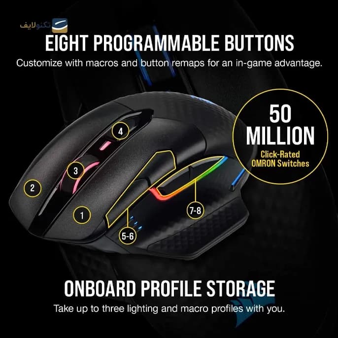 ماوس گیمینگ بی سیم کورسیر مدل Dark Core RGB PRO SE