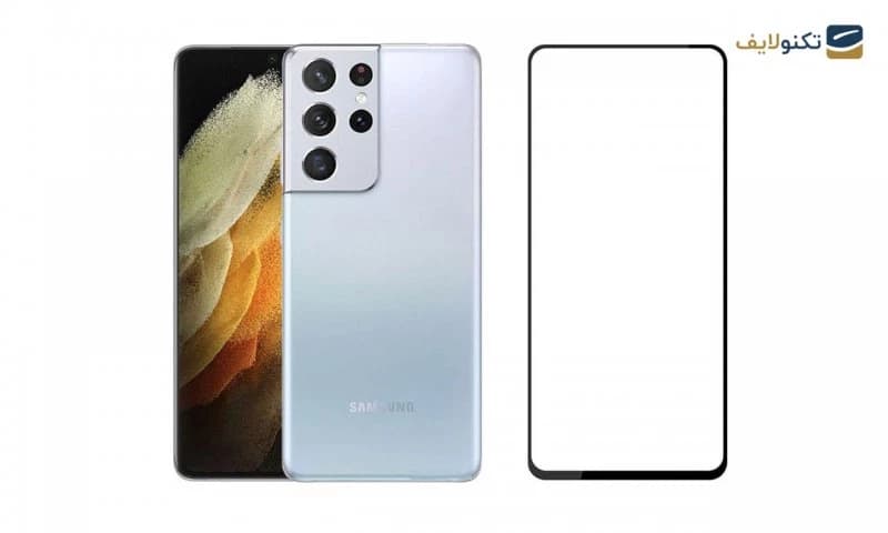 محافظ صفحه نمایش شیشه ای مناسب برای گوشی موبایل سامسونگ مدل Galaxy S21 Ultra 5G، تصویر ۱ از ۱